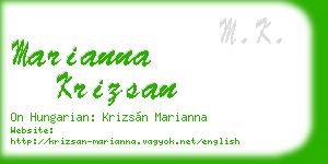 marianna krizsan business card